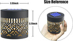 2 Pack Solar Fence Lights Metal Solar Powered Outdoor Deck Step Wall Lights Mandala Theme Waterproof Fence Light for Garden Post Patio Backyard Yard Decor (2 Pack)