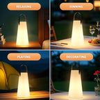 Portable Outdoor Table Lamp, Cordless Rechargeable Outdoor Table Lanterns RGB LED Lights with Remote, IP44 Water-Resistant Battery Operated Hanging Lamp for Patio Garden Camping Dining Room