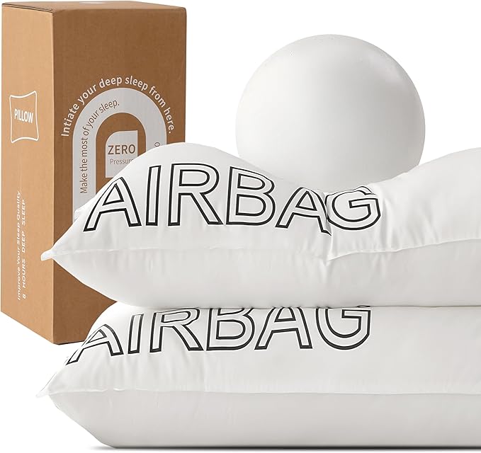 Premium Fluffy & Supportive Bed Pillows Queen Size set of 2 for Side Back Sleepers to Relief Neck Pain, Hotel Luxury Feather Down Alternative Soft Pillows for Sleeping with Skin-Friendly Cooling Cover