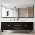 30x72inch Bathroom Mirror, Black Rectangle Mirror with Thin Frame, Large Rectangular Wall Mirror for Bathroom, Living Roomm, Hair Salon, Big Farmehouse Mirror Hang Horizontal/Vertical