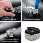 FUNHOME Inflatable Outdoor Ottoman with Air Pump,20"x9" Portable Patio Pouf,Water Resistant,Fade-Resistant,Round Blow Up Footrest Stools for Home Garden Camping Travel(Phoenix)