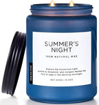 M&SENSE Summer's Night Soy Candle, Large 2 Wick, 19.4oz Up to 110 Hours Burn Time, Natural Scented for Home, Manly Candle in Glass Jar for Bedroom