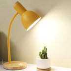 Table Lamp,Wooden Adjustable Desk Lamp,Dorm Lamp&Bedside Lamp for Living Room, Bedroom, Kids Room (Yellow)