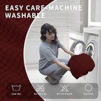 Easy-Going 4 Pieces Oversized Recliner Stretch Sofa Slipcover Sofa Cover Furniture Protector Couch Soft with Elastic Bottom Polyester Spandex Jacquard Fabric Small Checks Wine,X-Large