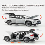 Model Car Compatible 1/32 RAV4 Toy Car Alloy Diecast Collectible Model with Light and Sound Toy Vehicle for Boys Kids Toddler Gift White Car