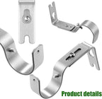 Frienda 12 Pcs Curtain Rod Brackets Adjustable Holder Wall for 1 Inch Diameter Curtain Rod General Bracket Hooks with Screws (Matt Silver)