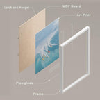 SIGNWIN Framed Ocean Nautical Landscape Wall Art, Set of 4 Surfing Surfboard Aerial View Wall Decor Prints, Nature Wilderness Wall Décor for Living Room, Bedroom - 11"x14"x 4 White