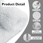 White Fluffy Round Area Rugs for Bedroom,3'X3'Shag Circle Area Rugs for Girls Room,Non Slip Fuzzy Plush Rug for Kids Room Living Room and Dorm Home Decor Rug