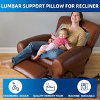 MABOZOO Memory Foam Back Support Cushion for Recliner Chair,Lumbar Support Pillow for Elderly,Extra Large Lumbar Support Pillow with Extension Straps,Grey