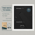 8x10 Picture Frame Set - 3 Pack, Textured White Solid Wood, HD Tempered Glass, Gallery Photo Frame, Table or Wall Display