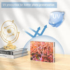 HELPLEX 5 Pack 8x10 Acrylic Picture Frames, 20mm Thicker Frameless Clear Frame, Double Sided Magnetic Frame, Free Standing Desktop Display Stand, UV Protection, Modern Style, 8x10 Size