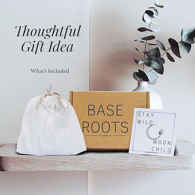 BASE ROOTS Moon Phase, White Gray Wall Decor for Bedroom & Living Room, Bohemian Wall Decor, Handmade Hammered Metal 34" 7 Phases Moon, Celestial Wall Art, Gift for Women & Kids