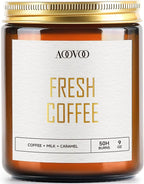 AOOVOO Fresh Coffee Candles - 9 oz Scented Candles, Aromatherapy Candle, Soy Candle for Home Scented