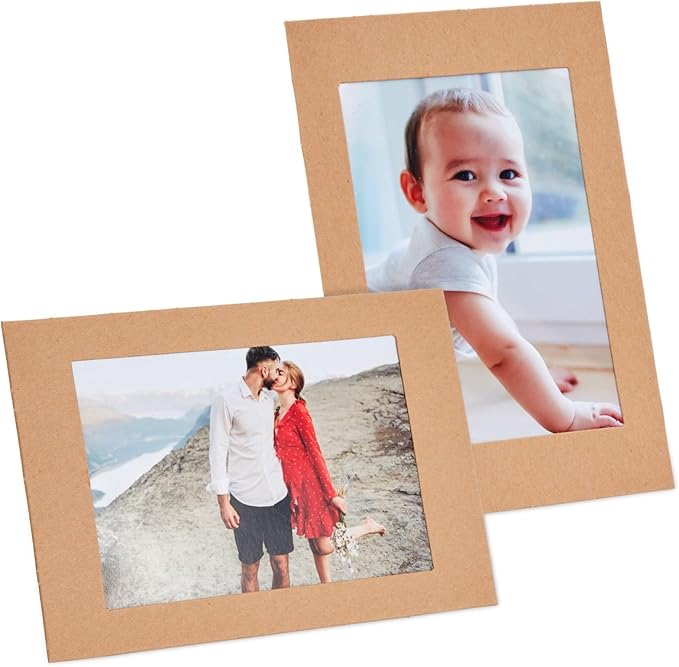 Juvale Brown Paper Frames - 4 x 6 in, 50 Pack, Classic - DIY Photo Frame Kit with Cardboard Easel Back for Tabletop Display & Bulk Craft Projects