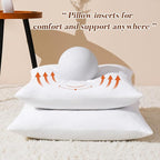 22x22 Pillow Inserts Set of 2, Natural Feather Down Pillows with 100% Cotton Cover, Throw Pillow for Bed, Couch and Sofa.