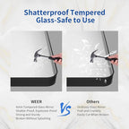 WEER Black Bathroom Mirror for Wall 28X36 Inch, Rectangular Black Metal Framed Vanity Mirror, Farmhouse Bathroom Mirror with Tempered Glass, Rounded Corner, Anti-Rust (Horizontal/Vertical)