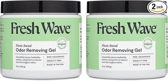 Fresh Wave Odor Removing Gel, 15 oz., Pack of 2 - Odor Absorbers for Home, Safer Odor Relief, Natural Plant-Based Odor Eliminator, Every 15 oz. lasts 30-60 Days, For Cooking, Trash & Pets