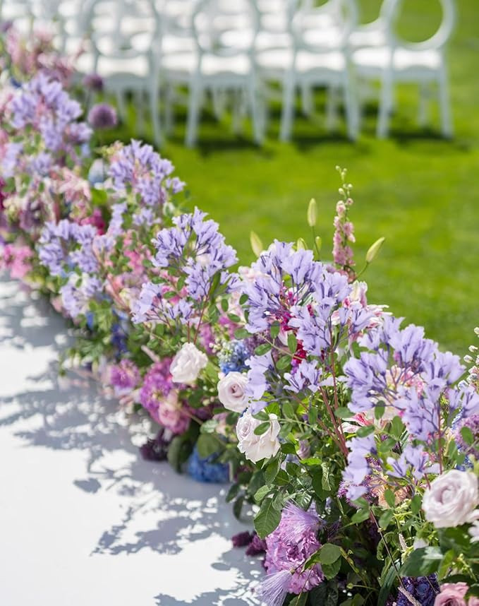 IPOPU 4Pcs Faux Light Purple Artificial Delphiniums, 24.8 Inch Long Stem Artificial Jacaranda Flowers for Tall Vases, Fake Delphiniums for Artificial Flower Arrangements, Home Party Decorations