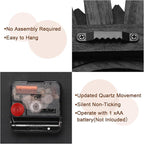 Honiway Wall Clock Battery Operated 12 Inch Rustic Wooden Boho Sunburst Decorative Wall Clock Silent Non-Ticking Black Wall Decor Clocks for Living Room Kitchen Bathroom Bedroom (Black)