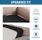 H.VERSAILTEX Velvet Stretch Individual Couch Cushion Cover Plush Slipcover for Loveseat Sofa Furniture Protector Seat Cover (1 Piece Loveseat Cushion Cover, Black)