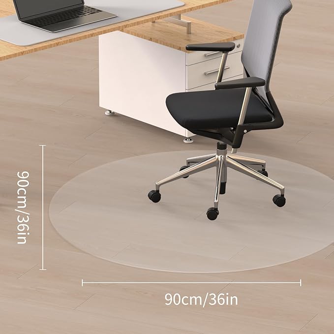 Office Chair Mat for Hard Floors,36" x 36" Desk Mat Comfortable and Non-Skid Office Chair Mat Protect Your Floors from Damage, Easy Glide Rolling Plastic Floor Mat for Work,Home