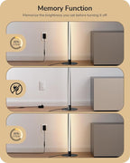 EDISHINE Helix LED Floor Lamp, 56" Tall Corner Lamps 2700K-6000K Dimmable, Remote Control & Foot Switch, Modern Minimalist Pole Lights for Bedroom, Living Room, Office, Black