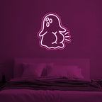 Ghost Neon Sign, Neon Signs for Wall Decor Neon Pink LED Signs Room Neon Light Up Signs Home Decor for Bedroom Club Party Bar Shop USB Operated