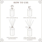 Reed Diffuser Set, Sandalwood Scented Oil Diffuser, 6.76 fl oz (200 ml) Home Fragrance Diffuser with Reed Sticks, Air Fresheners for Home, Bathroom Shelf Decor