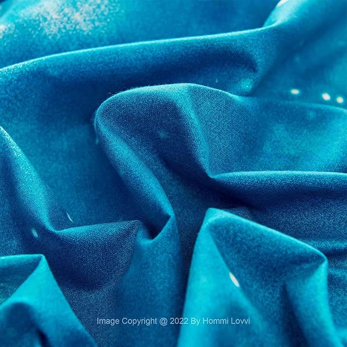 Ocean Print Kids Bed Canopy, Girls Princess Canopy Dreamy Room Decor, Soft Hanging Reading Nook Play Tent Canopy, Extra Large Full Size Bed Canopy with String Light