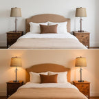 PARTPHONER Bedside Lamps Set of 2, Modern Table Lamps for Living Room, Height Adjustable Nightstand Lamps for Bedroom Office, End Table Lamps with Pull Chain(LED Bulbs Included), Oil Rubbed Bronze