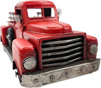 Berfutall-11'' Iron Classic Red Truck Pick-up Model Collectible Vehicle Decoration, Metal Truck Christmas Decor ，Unique Blend of Vintage, Rustic, Farmhouse Truck Decor for Table Top Decor. (A)