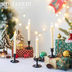 Black Candlestick Candle Holders for Taper : Romadedi Candle Stick Holder Vintage Table Centerpiece Halloween Decoration Wedding Christmas Fireplace Mantel Home Deocr Set of 2