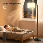 Floor Lamp for Living Room with Remote,Dimmable Tall Standing Lamps,Modern Floor Light with Smart RGB Bulb,App Control,3 Color Temperatures,Fabric Shades,Gold Floor Lamp for Bedroom Office Corner