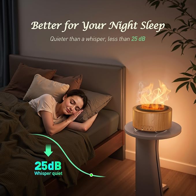 Essential Oil Diffuser for Home: 500ML Aroma Diffuser for Hotel Office Yoga Room - Humidifier with 9 Colors LED Night Light for Kids/Women Home Relaxation, Bright Yellow