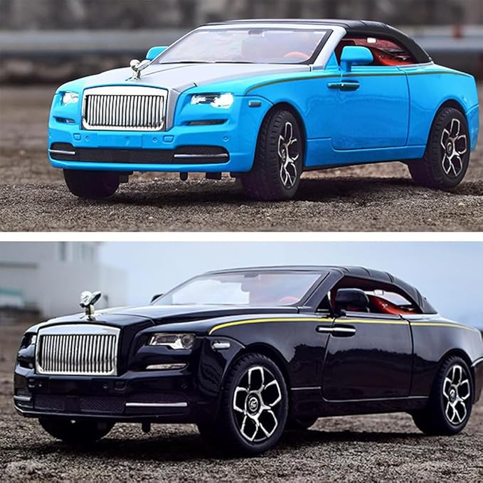 Collectible Toy Car 1/24 Rolls-Royce Dawn Diecast Model Car, Alloy Pull Back Toy Car Vehicles with Light and Sound Exquisite Car Model for Boys Kids Adults Gift