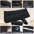 Headboard Wedge Pillow with 2 Pack Neck Roll Pillow Large Headboard Pillow Queen Wedge Pillow Headboard Soft and Supportive Bed Rest Reading Pillows for Sitting in Bed with Removable Cover