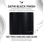 Homeforia Black Floating Shelf 18 inch, High End Solid Real Wood 18inch Bathroom Floating Shelves for Wall Mounted, Black Wooden 18in Floating Shelves, Heavy Duty Bracket, 18 X 6.5 X 1.75 in, Set of 4