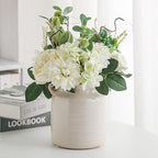 Ceramic Rustic Distressed White Flower Vase for Centerpieces, Kitchen, Office or Living Room (5.9''x6.3”)