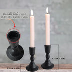 Antique Black Iron Taper Candle Holders - Candlestick Holder for Weddings, Dining, and Parties, Candle Stand Set of 2 (Black)