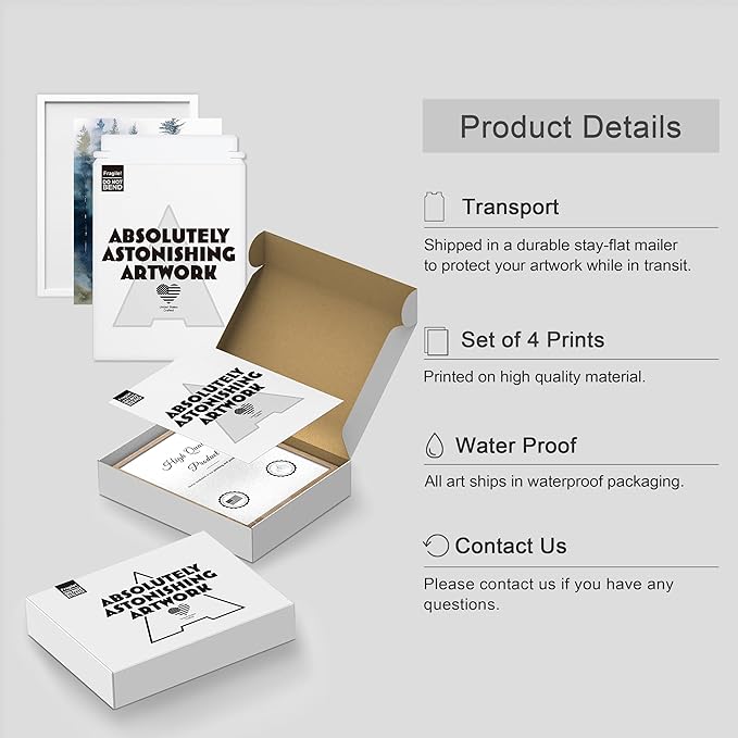 SIGNWIN Framed Poster Green & Teal Watercolor Forest Pine Trees Nature Wilderness Photography Realism Decorative Rustic Cozy Zen for Living Room, Bedroom, Office - 11"x14"x4 White