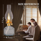 Large Glass Kerosene Oil Lamps, Lantern Vintage Oil Lamps for Indoor Use Decor Chamber, Hurricane Lamp, Home Lighting Clear Kerosene Lamp Lantern, Classic Vintage Glass. (A-02)