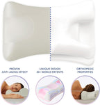 SLEEP & GLOW Omnia Beauty Pillow Anti-Age Blemish Defense with Copper Pillowcase Fights Sleep Wrinkles Orthopedic Memory Foam for Sleeping on Back and Side (Made in Italy)