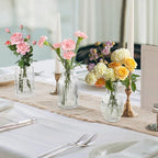 16Pcs Clear Glass Bud Vases Bulk - Mini Vintage Bottle Set, Modern Small Flower Vases for Wedding Centerpieces, Dining Table Decor, Home Room Party Reception