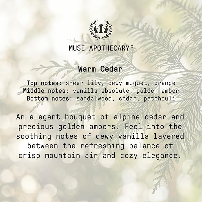 Muse Apothecary Room Ritual - Botanical Collection - Room Spray, Aromatic and Relaxing Room Mist, Air Freshener Spray, Infused with Natural Aromatherapy Essential Oils - 8 oz, Warm Cedar