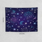 HZOHNAGO Boho Sun Moon Tapestry Purple Blue Sun Stars Galaxy Pattern Printed Wall Tapestry Wall Hanging for Bedroom Living Room Dorm 40" W x 30" H