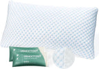Shredded Memory Foam Pillows Pillow for Side Sleepers Cooling Pillows Stomach Sleeping Pillow King Size Pillows with 2 Extra Fill Blue