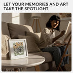 Homeforia 8x8 Picture Frames White, High-End Oak 8 x 8 Square Wood Frame with Mat 6 by 6 Photo, 8x8 Wooden Frames Matted to 6x6 Print, 8by8 Wall or Tabletop Frame, Tempered Glass, Wall Kit, Set of 1