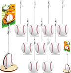 20 Pcs Base Memo Clip Holder Table Number Card Place Holders Stand Note Paper Clip Centerpieces for Table Party Favors Photo Stand Events Decoration(Baseball)