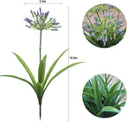 Artificial Flowers Plants for Outdoor Planters 8 Bundles Agapanthus Purple Flower Large Spring Summer Decoration 18.9 in Look Real Plasic Plant Agapanthus for Front Porch Decor