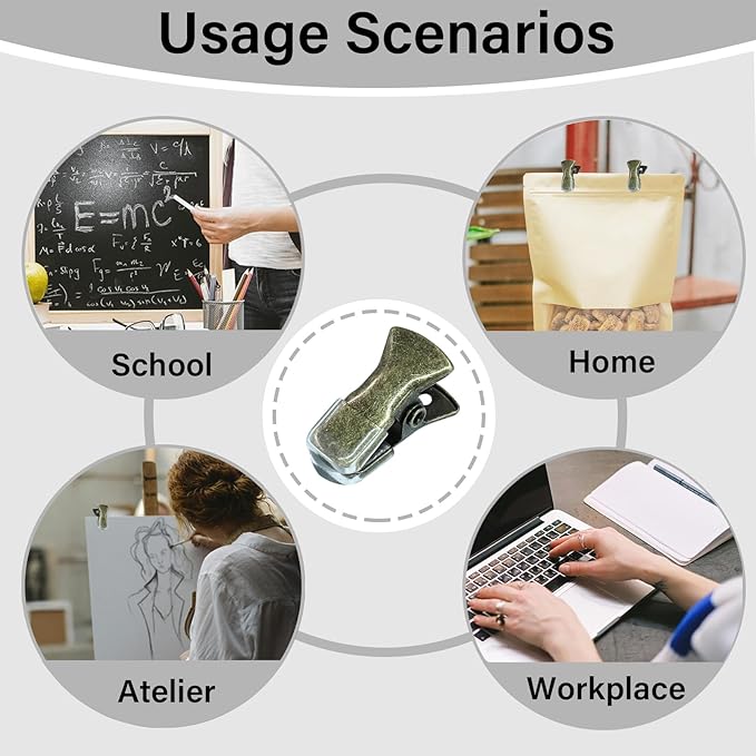 35 Pack Mini Metal Alligator Clips for Crafts Non-Slip Silicone-Coated Retro DIY Badge Small Clips (Glossy Bronze)